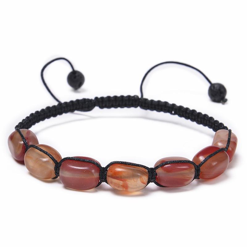 Adjustable Handmade Woven Natural Stone Crystal Beaded Bracelet