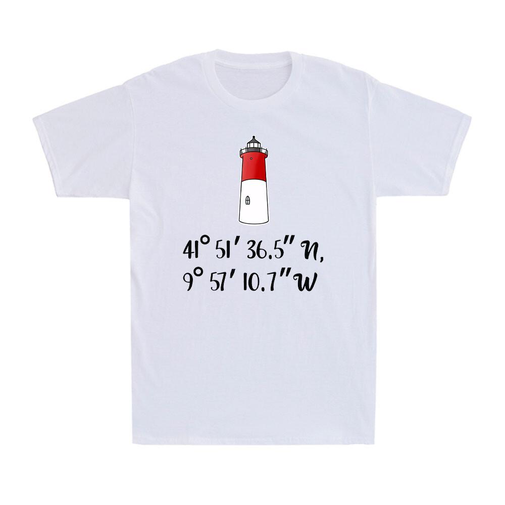 Cape Cod lighthouse Nauset coordinates Funny Vacation Men s T-Shirt T-shirt XL