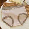 Ladies Spring and Autumn New Lace Color Matching Pure Cotton 10A Antibacterial Extended Crotch Triangle Briefs