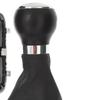 VW Passat B6 05-10 Gear Shift Knob Silver & Leather Boot with Chrome Frame, 6-Speed, Wide Ring