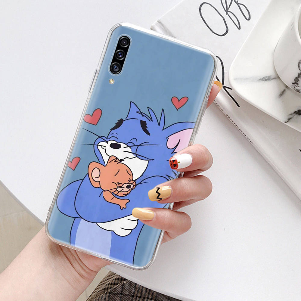 Transparent Case for Samsung A04 A14 A23 A34 A54 M23 M33 M52 M53 Realme Narzo 50 50I 50a Prime C35 C55 C30S 10 9 Pro T-94 Tom Jerry Cat Mouse