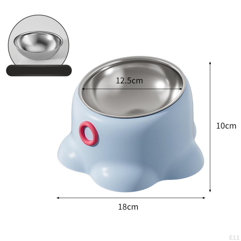 Tilted Cat Feeder Bowl Water Feeding Dish Food Dispenser for Small Dogs