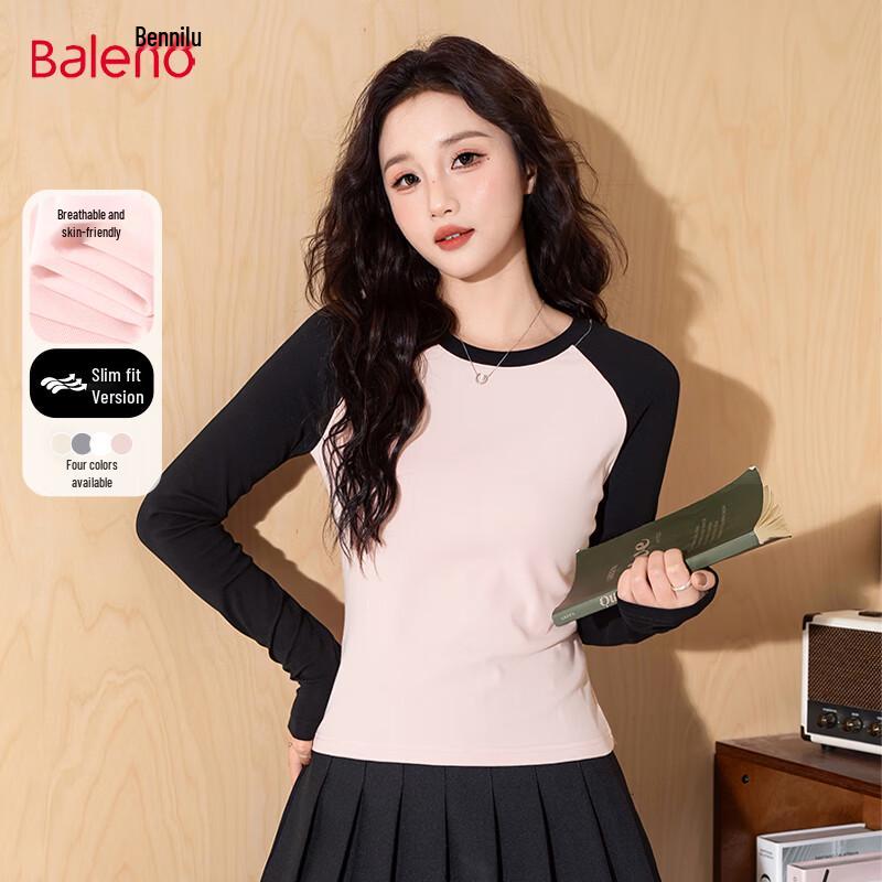 Baleno Women s Slim-fit Color-block Long-sleeve T-shirt XL