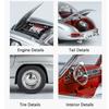 1:24 300SL Alloy Toys Diecast Models Cars 4 Doors Opened Vehicles Light Music Wheel Steering Vintage Car Children's Day Gifts