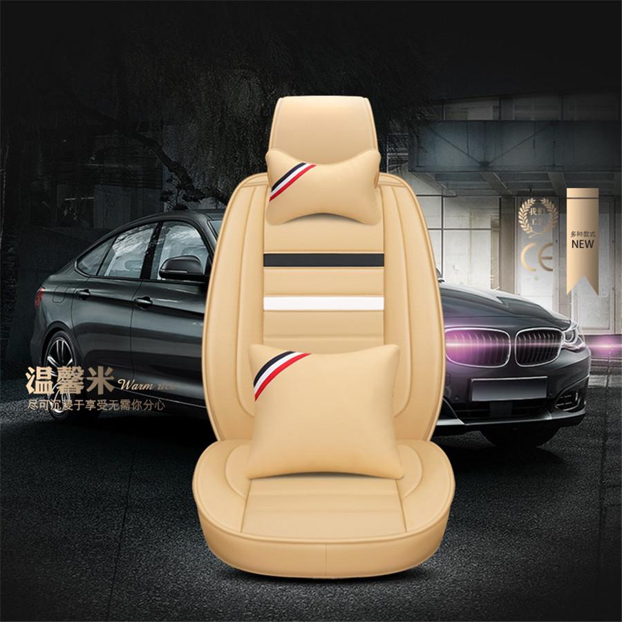Set di Coprisedili per Auto in Ecopelle PU alla Moda Vestibilità Universale Accessori Interni Traspiranti Copertura Decorativa Protettiva per Sedile Car-Styling