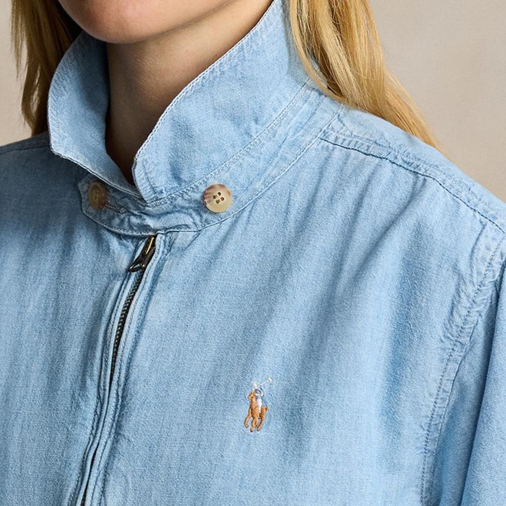 Polo Ralph Lauren Ss24 Solid Color Small Pony Embroidered Zip-Up Loose Jacket Women jackets Blue WMPOOTWN5A20079-450