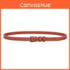Genuine Cowhide Waist Belt For Women With Silver Alloy Buckle Suitable For Dresses And Outerwear