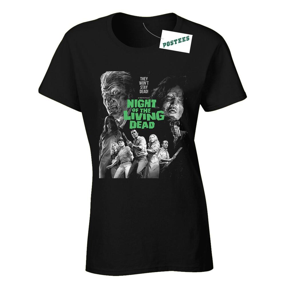 Retro Movie Poster Inspired By Night Of The Living Dead  Ladies Fit DTG T-Shirt