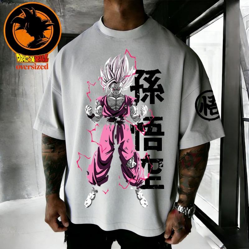 2026 Summer Dragon Ball Retro High Quality Cotton Men's T-shirt Oversized Son Goku Printed Unisex Children's Casual Shirt.