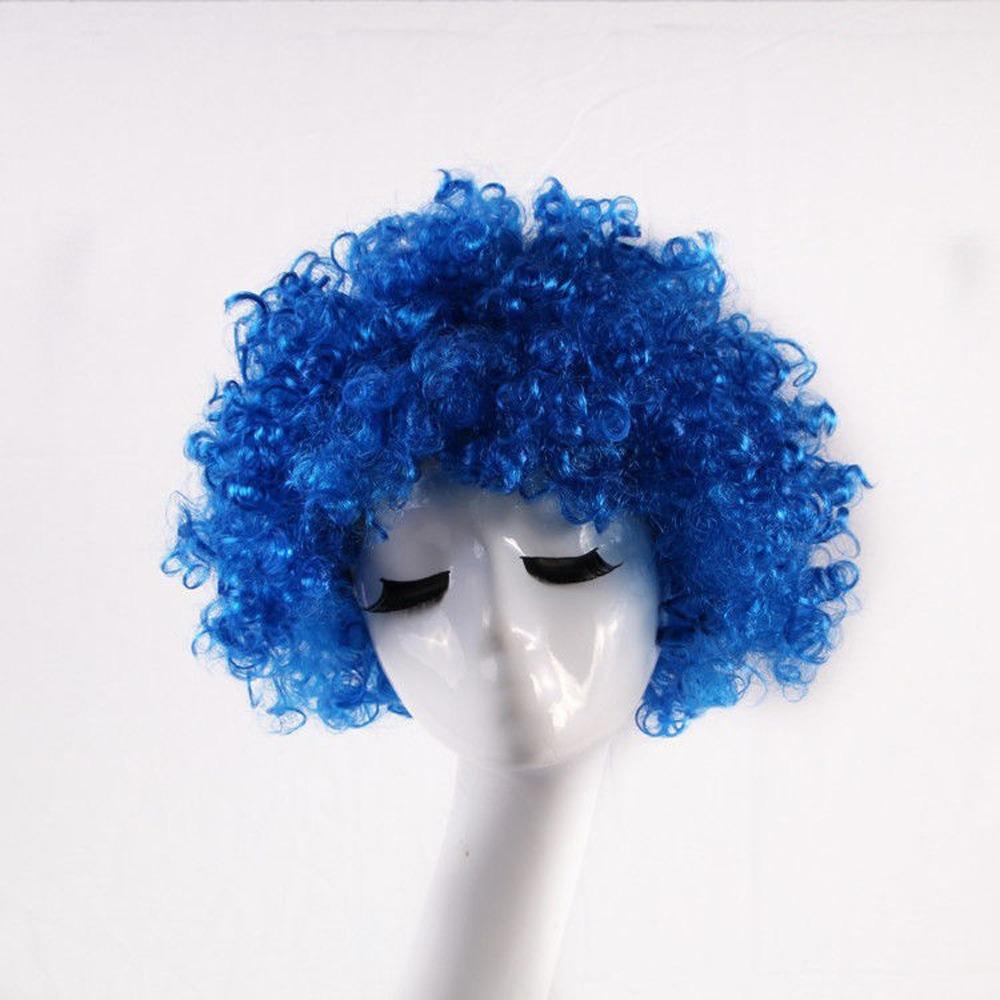 Rainbow Football Fans Wigs Synthetic Wigs Halloween Cosplay Hairs Afro Curly Clown Wigs Kids