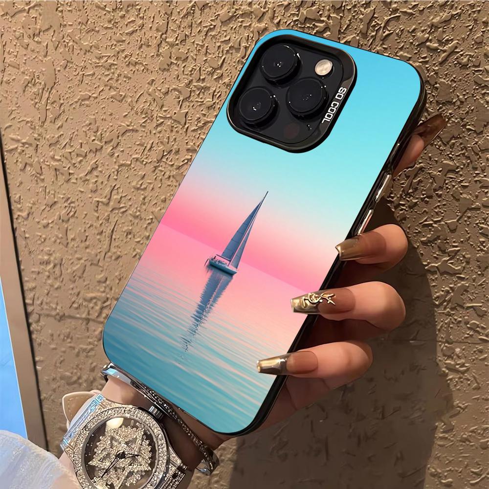 Sailing Boat Phone Case  Phone Case For iPhone 14 16 15 11 12 13 Pro Max Mini Plus Shockproof Cover