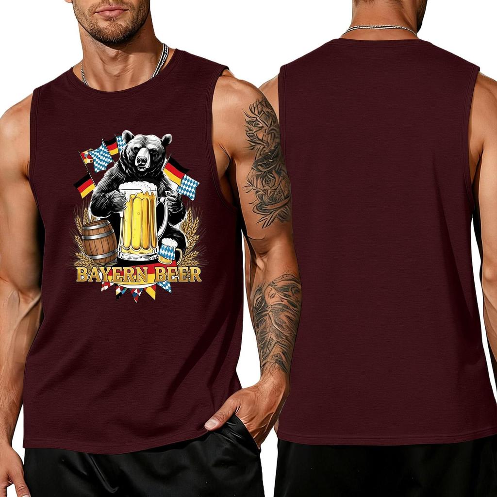 Men's Sleeveless Tank Top Casual Loose Fit Summer Vest Oktoberfest Inspired Graphic Print Comfortable Everyday Wear