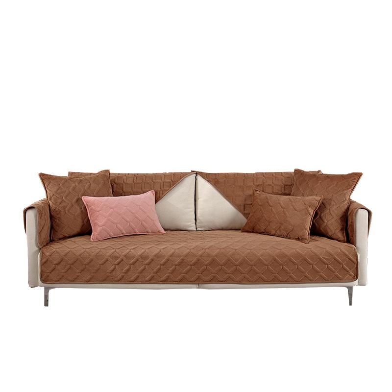 Four Seasons Universal Short Plush Sofa Cushion Thickened Non-Slip Cover Cloth Cushion All-Inclusive Sofa Universal Cover Anti-Scratching
