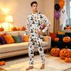 Family Matching Halloween Printed Pajama Set, Long Sleeve Top and Pants for Mom and Kids