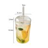 For 450ml Glass Cup With Lid and Straw Transparent Tea  Juice Glasses Beer Can Milk Mocha Breakfast Mug Drinkware