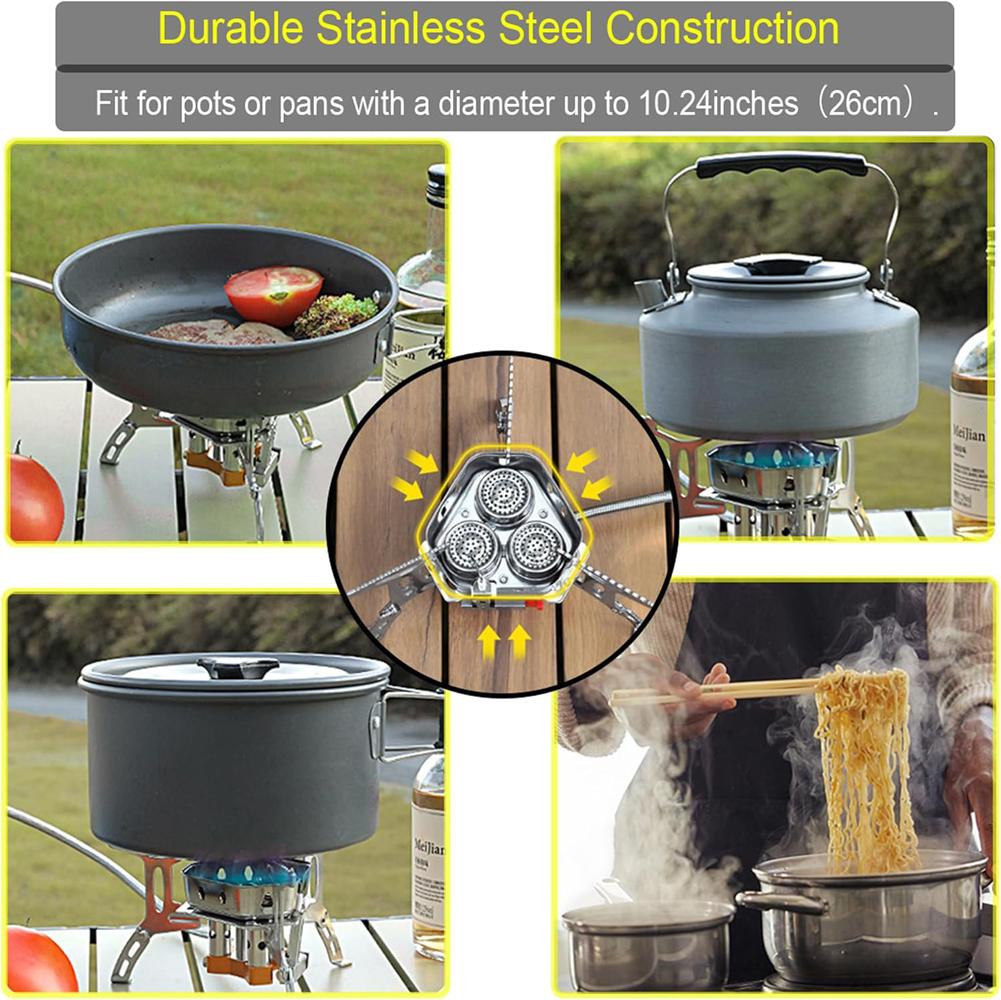 Widesea Camping Tourist Burner Big Power Gas Stove Cookware Portable Furnace Picnic Barbecue Tourism Supplies Outdoor Recreation