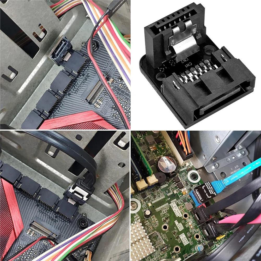 SATA 7Pin Buchse auf 7pin Stecker Adapter 90 Grad Winkel Winkeladapter 6Gbps Auf /Ab Mainboard Motherboard für Desktops SSD HDD