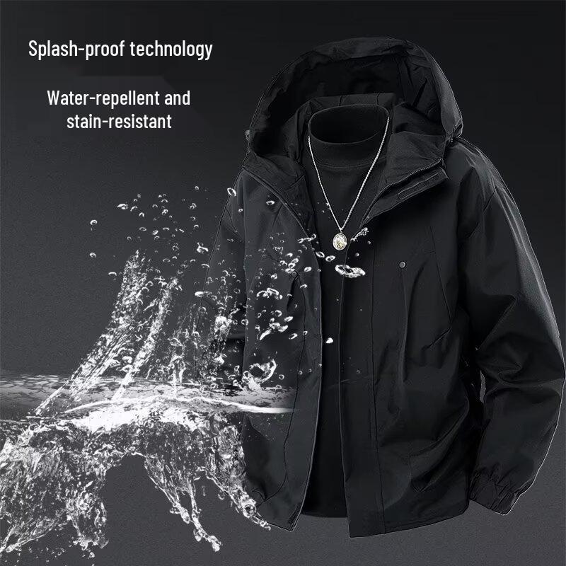 Men's Windproof Waterproof Stain-Resistant Mountaineering Jacket - Outdoor Spring/Autumn Casual Workwear for Climbing
