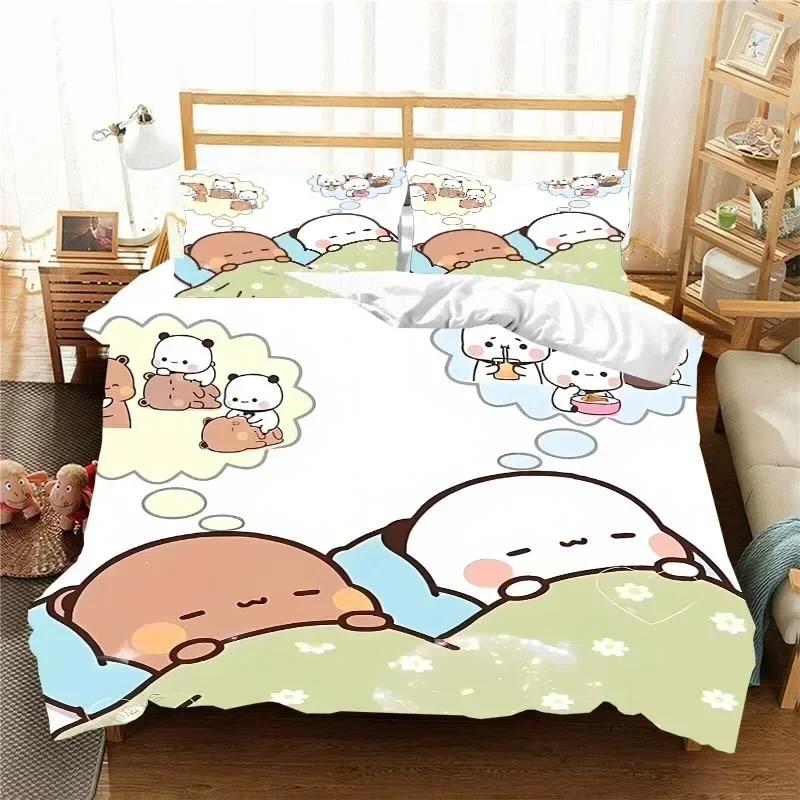 Kawaii Bubu and Dudu 3D Printing Anime Bedding Set Duvet Cover Comforter Bed Single Twin Full King Queen Size Bedding Set Kids