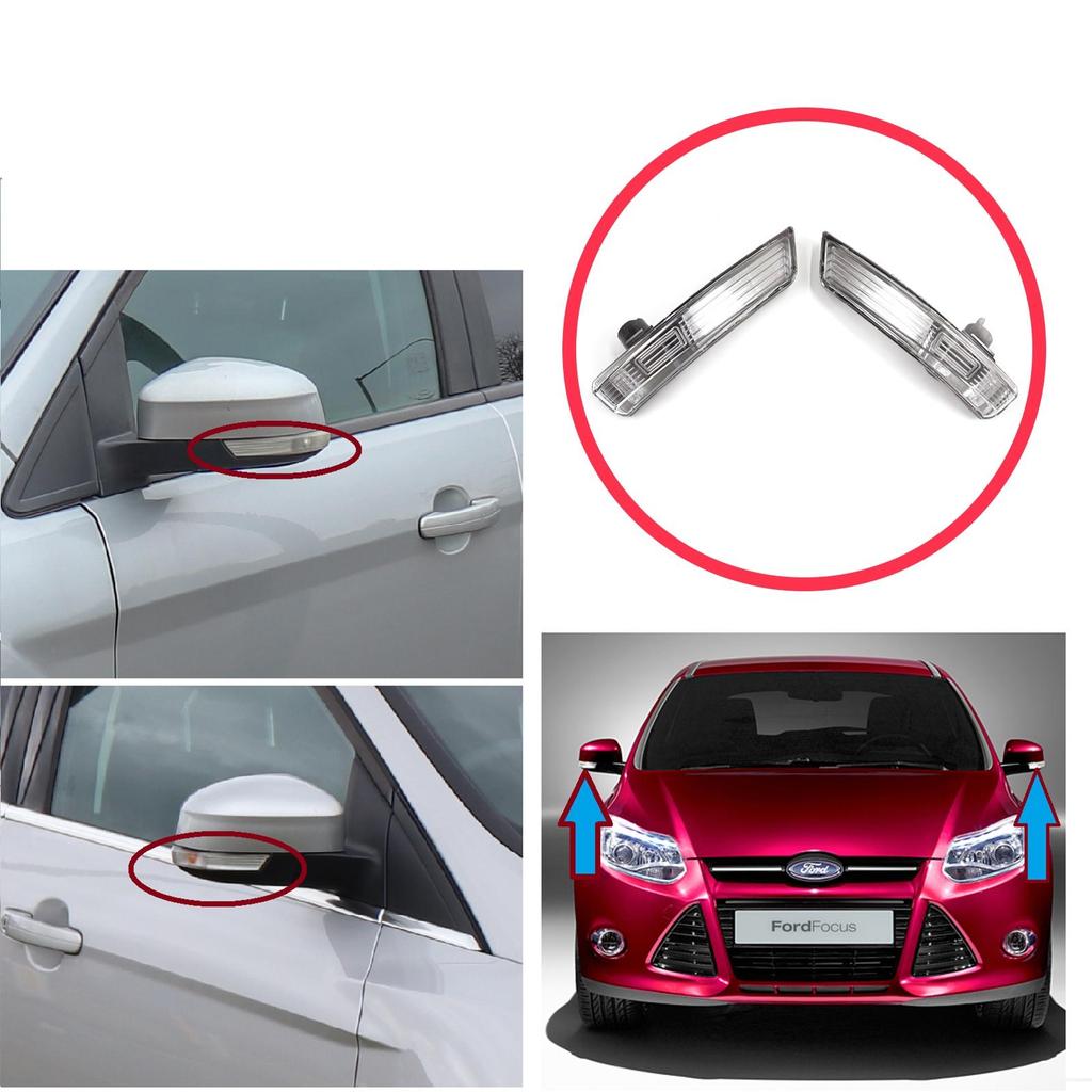 BSP1242 Side Door Wing Mirror White Clear Indicator Lamp Lens Left Right for Ford Focus 2007-2020 Mondeo MK4 2007-2015 1872845 1872847 