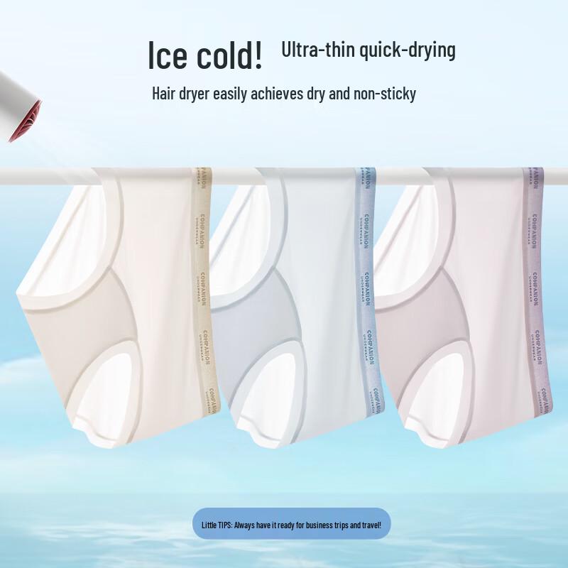Audifen Women's Seamless Ice Silk Antibacterial Briefs (4-Pack)