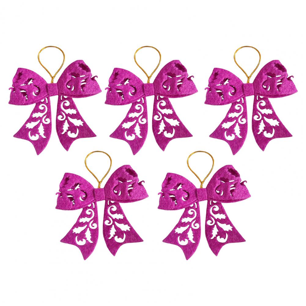 5 Pezzi Fiocco di Natale Decorazione Ciondolo Albero di Natale Colore Solido Fiocco Vuoto DIY Ghirlande di Natale Decorazioni Ornamenti Forniture per Feste