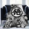 DBZ Goku Kanji Blankets Fleece Summer Air Conditioning Breathable Warm Throw Blankets for Bedding Office Plush Thin Quilt