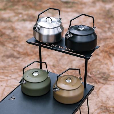 1L Stainless Steel Kettle Camping Stovetop Teapot with Folding Handle Outdoor Water Jugs Bottle Hiking Kitchen Tableware