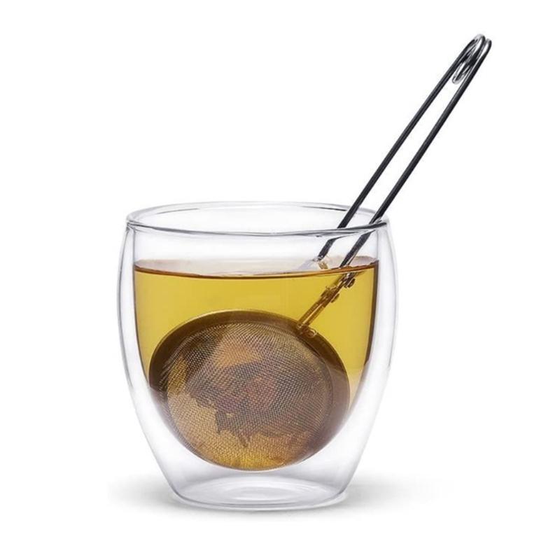 4pcs Rustproof Teas Filter Ball Stainless Steels Easy to Open Close Clip Kitchen Teas Mesh Infuser Strainer with Handle