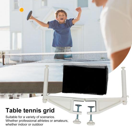 Table Tennis Net Set Professional Training Practice Ping Pong Net with Clamps Adjustable Table Tennis Net Clamp Post Set