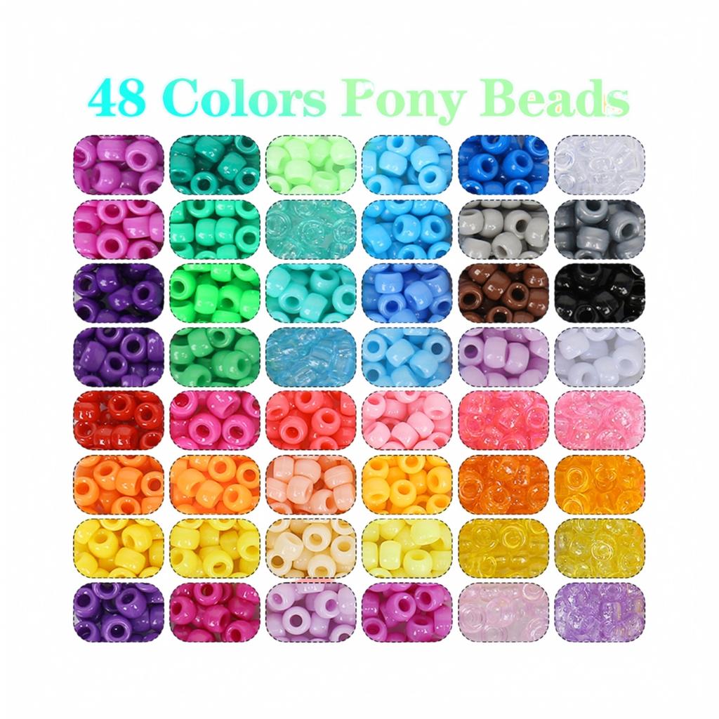 DIY Bead Kit with 24 Compartments of Mixed Beads 2 Trays of Alphabet Beads 4 Spools of Cord 1 Pair of Scissors 1 Needle for Handmade Jewelry Making