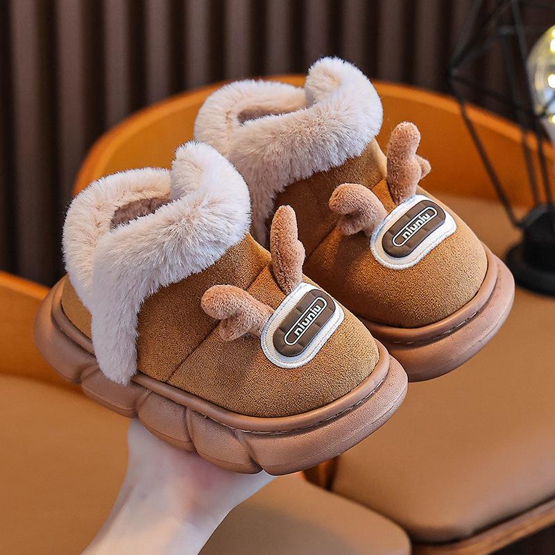 

Children s slippers for boys, new autumn and winter cartoon cute girls baby indoor non-slip warm cotton shoes 24-25Inner Length15.5cm