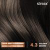 Streax Permanent Hair Colour 4.3 Golden Brown 120 ml Pack of 1 Long Lasting Cream Hair Colour Women