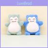 Cuddly Cartoon Snorlax Keychain Lavender And Blue Colors Soft Plush Material