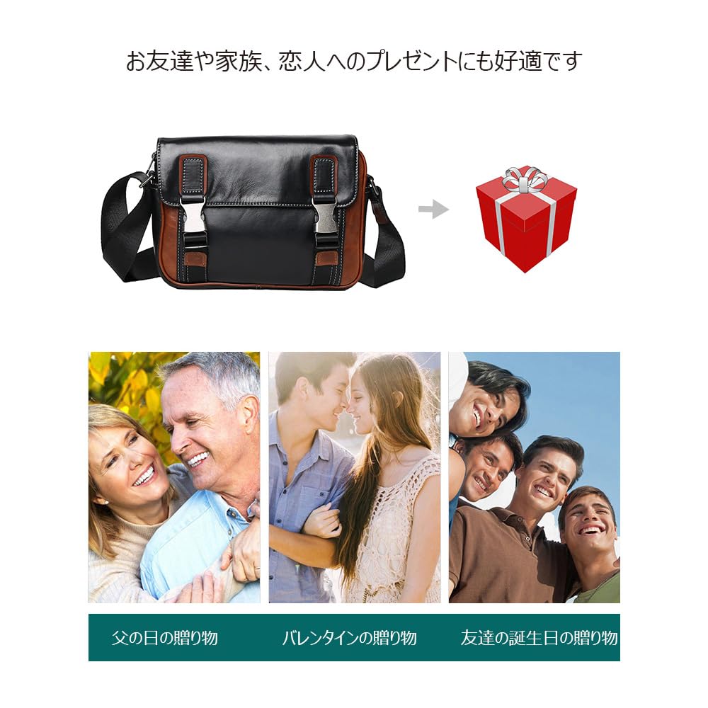 Bolso de Hombro de Cuero de Vaca Natural Curtido Estilo Antiguo Whatna para Hombre, Bolso Cruzado para Pecho, Cabe en iPad 9.7, Bolso de Hombro, Bolso Mensajero Pequeño para