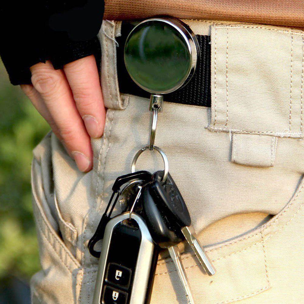 Resilience Retractable Anti-lost Metal Badge Reel Safety ID Card Holder Burglar Trinket Key Buckle
