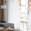 Fenstervorhänge mit Blumen-Aquarell, Blattknospe, für Wohnzimmer, Schlafzimmer, Küche, Chiffon, durchsichtige Fensterbehandlung