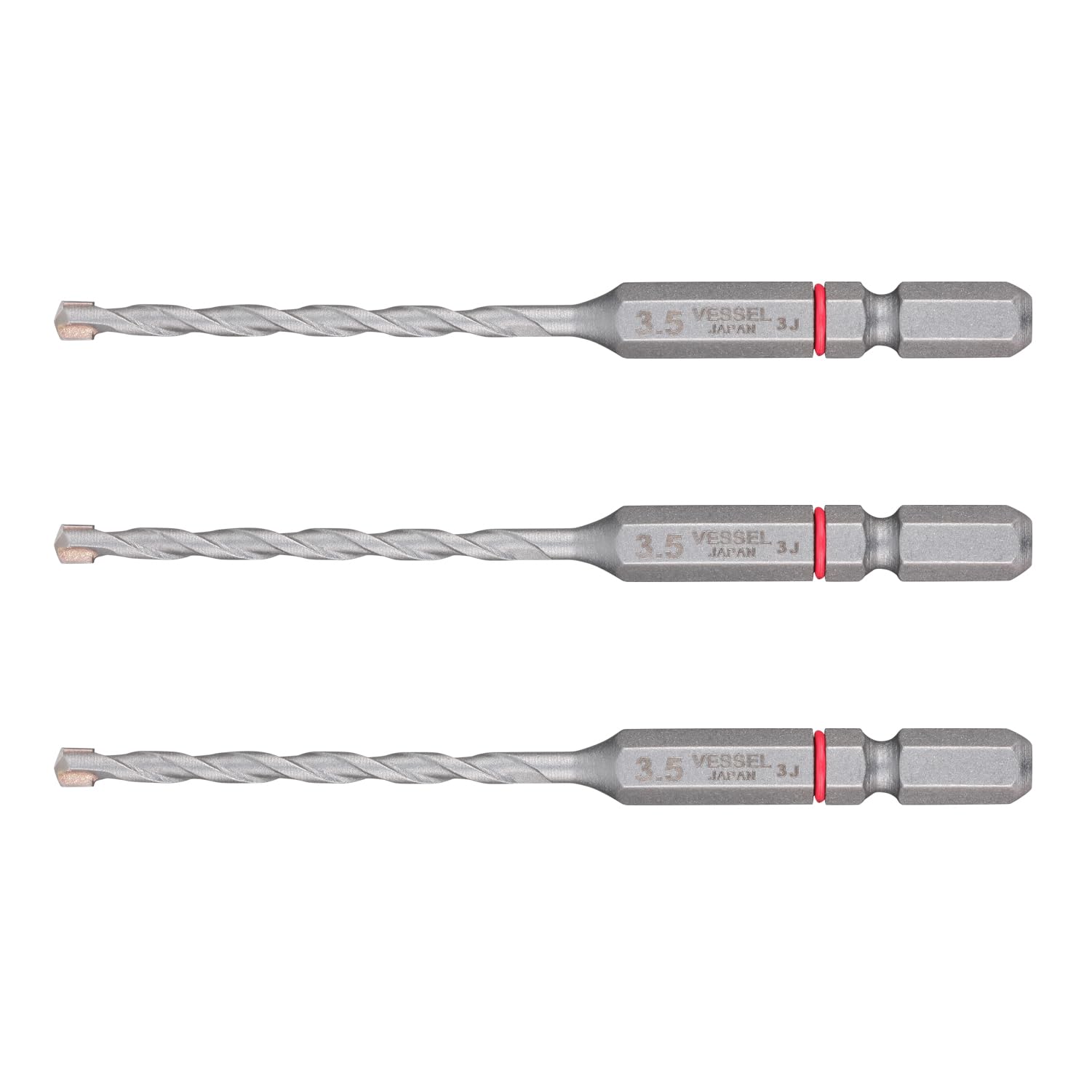 

VESSEL Cushion Drill Drill Bit Set of 3 For Concrete 3.5mm CCD3S-3.5