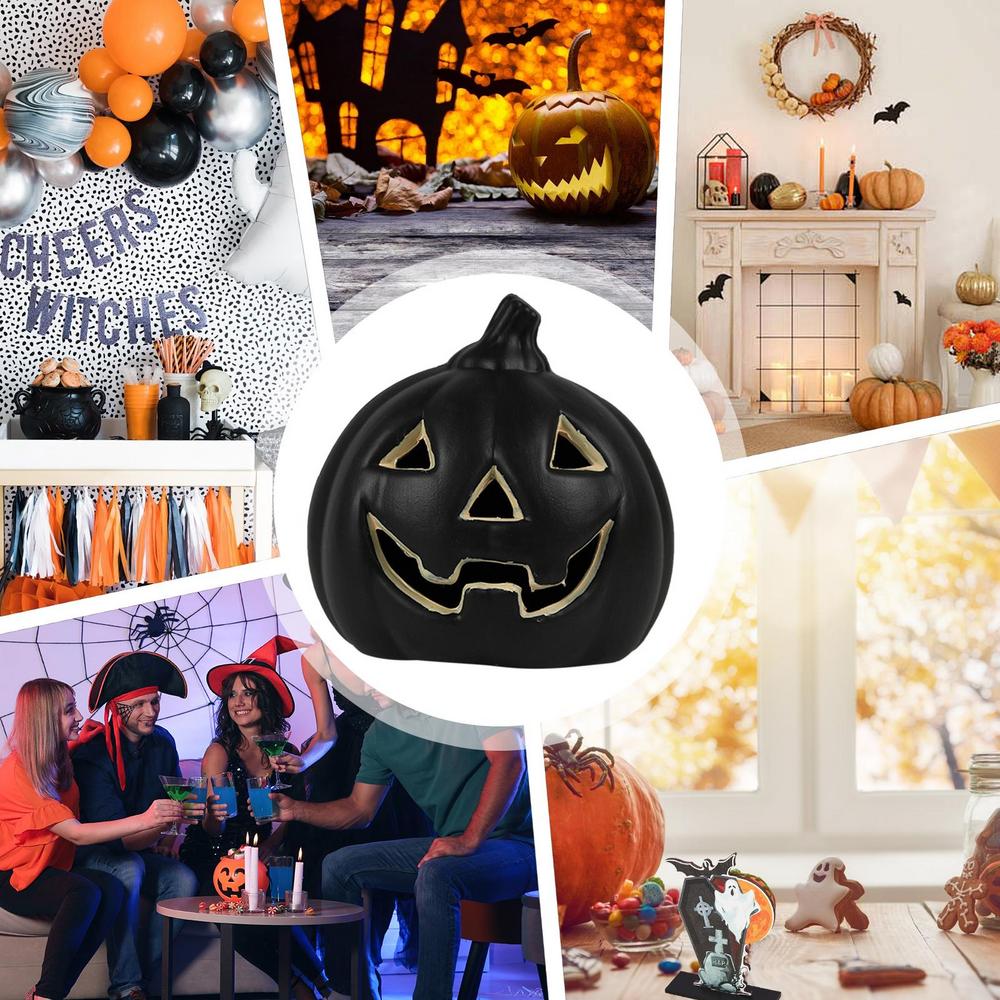Pumpkin Desk Light Resin Pumpkin Statue Lamp Festival Atmosphere Desk Lights For Amusement Park Dining Table Harvest Day