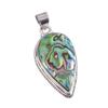 Natural Abalone Shell Gemstone 925 Solid Sterling Silver Gift Pendant 1.75" A2K04