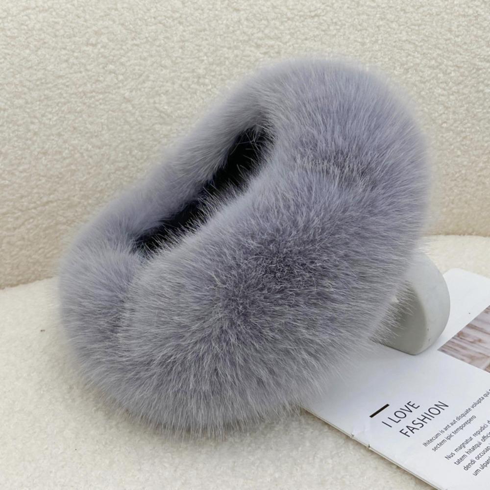 Thick Winter Hat Imitation Fox Fur Wide Headwrap Fashion Elastic Ski Hats  Winter
