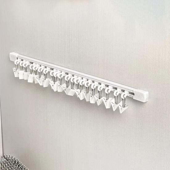 Hair Rope Rack Hanger for Closet 20 Clips Hair Bow Organizer Sliding Hair Accessories Storage Holder for Scarves Hair Bows Headbands