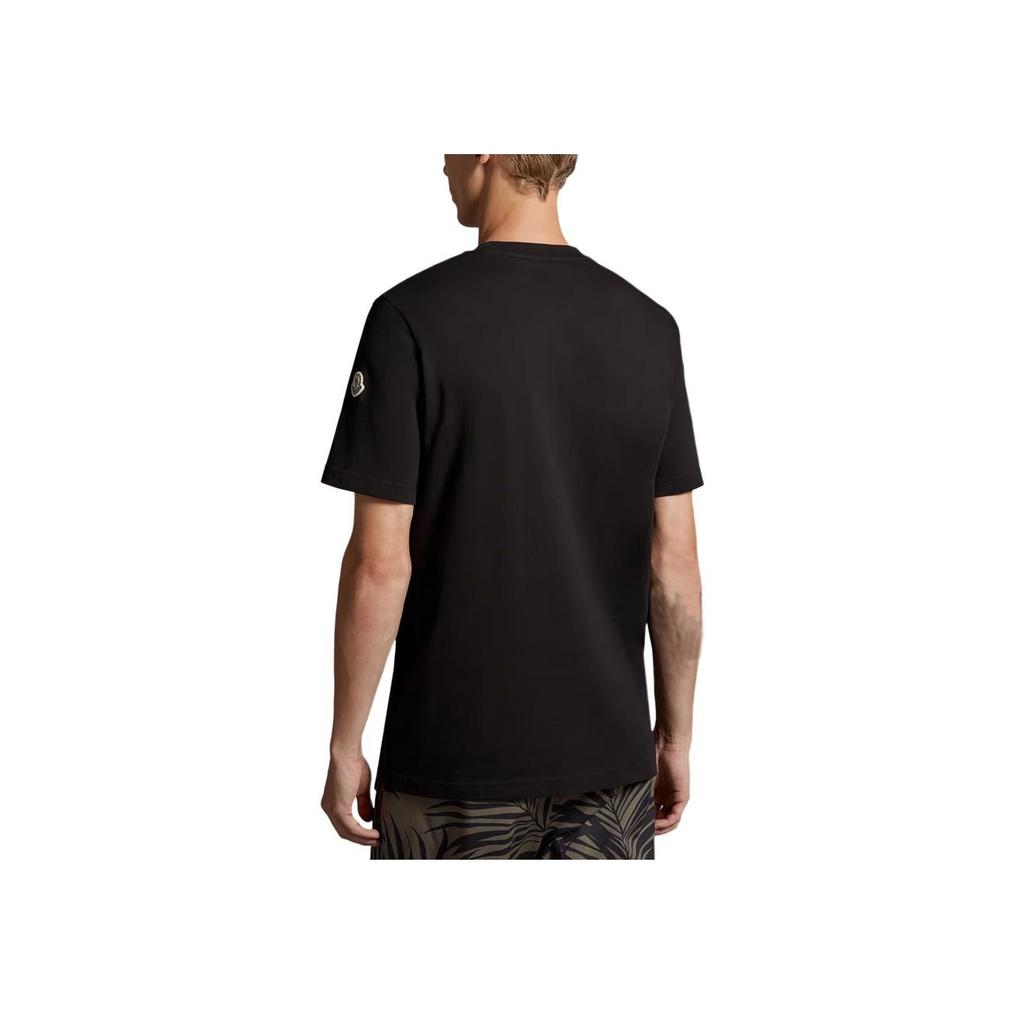 Moncler Solid Color Loose Fit Crew Neck Short Sleeve T-Shirt Men Tops Black K1-091-8C00078-8390T-999