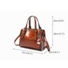 Retro Real Leather Small Women Handbags Oil Wax Cowhide Shoulder Crossbody Bag With Bear Ornament To-handle Bag Purse