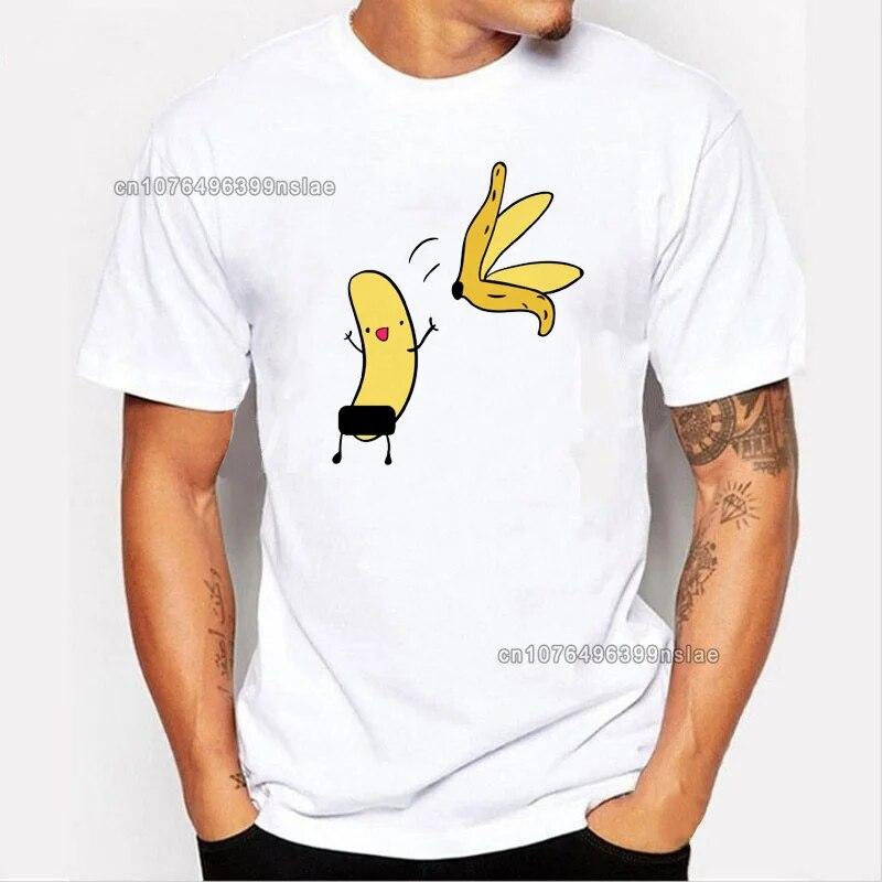 Unisexové tričko s potiskem vtipného designu Banana Disrobe, letní humor, vtip, hipster, 100% bavlna, ležérní trička, outfity, streetwear, unisex