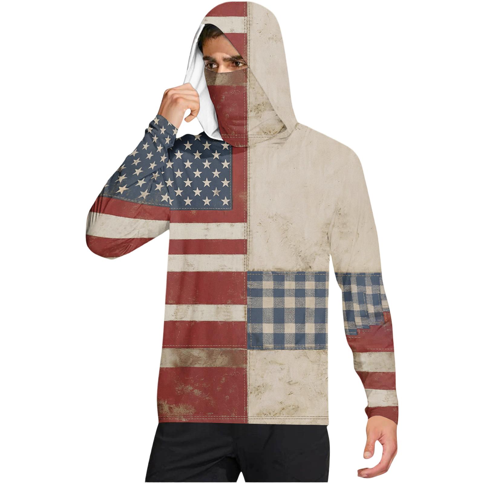 

Men s Casual Long Sleeve Hoodie Lightweight Sun Protection Shirt with Tie Dye Print and Hood for Outdoor Activities and Daily Wear L