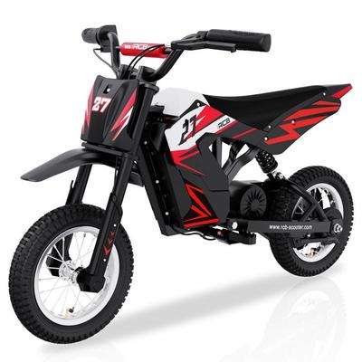 Detský elektrický motocykel RCB 300W – 25 km/h – 12" pneumatiky – dojazd 17 km – nastaviteľné riadidlá – červený
