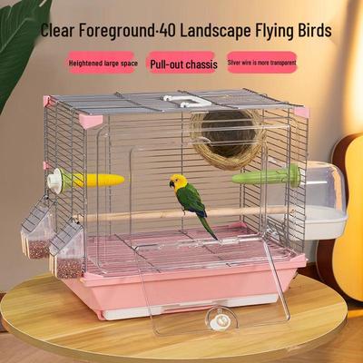 Acrylic Parrot and Budgie Cage: Large Ornamental Villa for Cockatiel, Finch & More