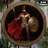 Metal Wall Art Spartan Warrior Statue Shield Vintage Home Decor Living Room Aluminum Metal Sign Man Cave