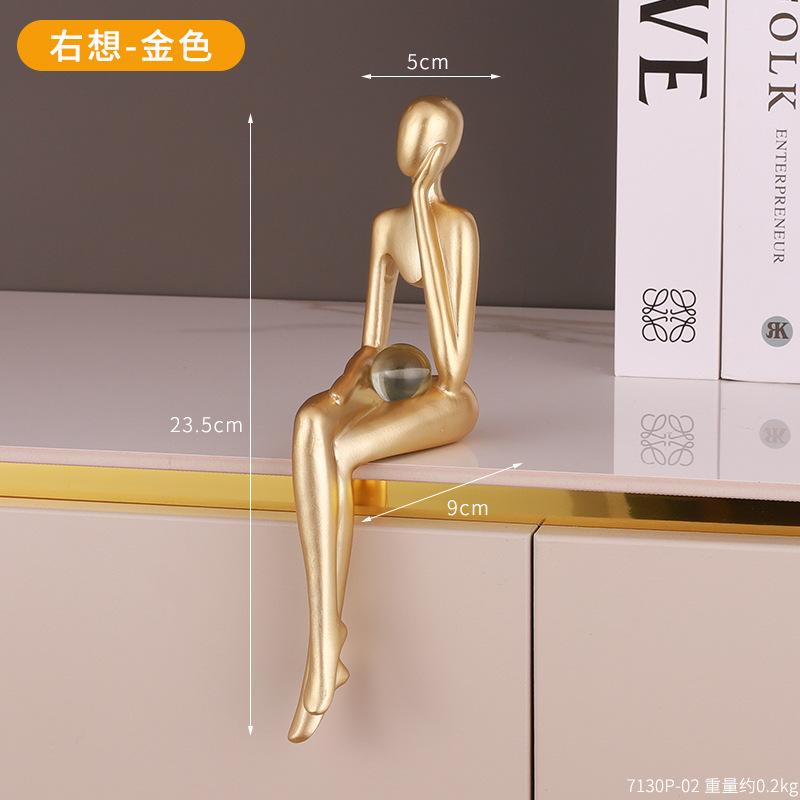 Mini Auriu Figurine Abstracte Statui și Sculpturi Decor Nodic pentru Living Miniaturi pentru Cadou Accesorii pentru Decorarea Casei